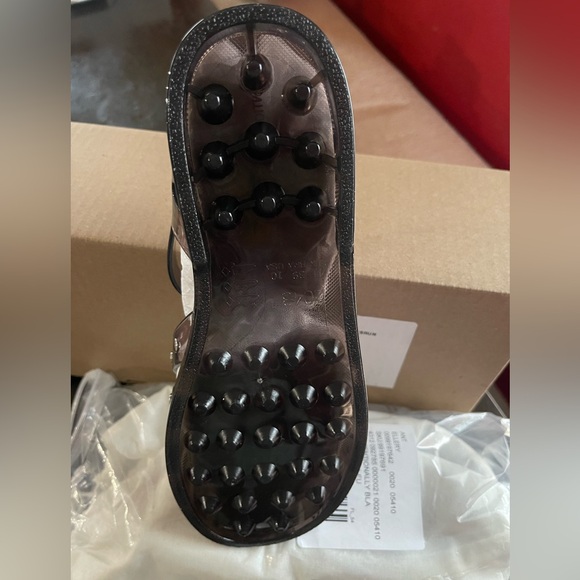 Anthropologie Ellery Transparent Sandals with Silver Accents - Picture 3 of 7